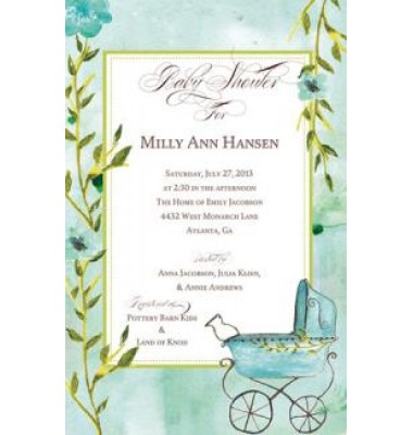 Baby Shower Invitations, Buggy Blue, Bella Ink